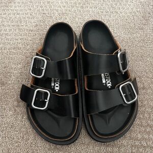 JIL SANDER BIRKENSTOCK Black and Brown Sandals 38